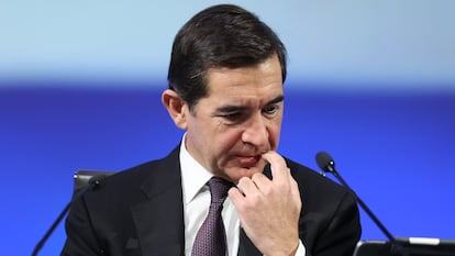 Carlos Torres, presidente del BBVA, durante la presentación de resultados del banco.
