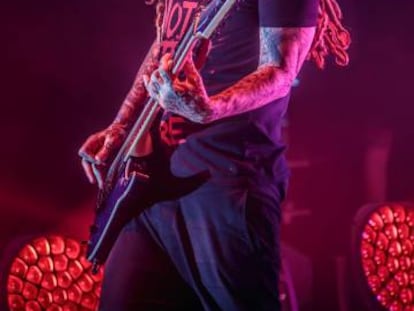 Hard Welch, l&iacute;der de Korn, durante un concierto en Mil&aacute;n este mes de marzo. 