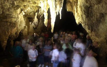 Cueva de los gusanos luminosos de Waitomo, en Nueva Zelanda.