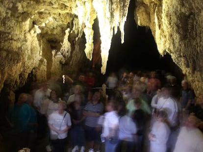 Cueva de los gusanos luminosos de Waitomo, en Nueva Zelanda.