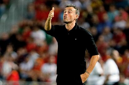 El seleccionador español, Luis Enrique, durante el encuentro.