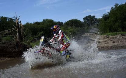 Joan Barreda durante el prólogo del Dakar.