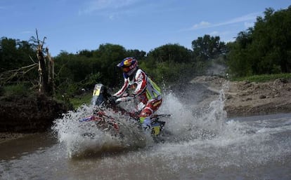 Joan Barreda durante el pr&oacute;logo del Dakar.  