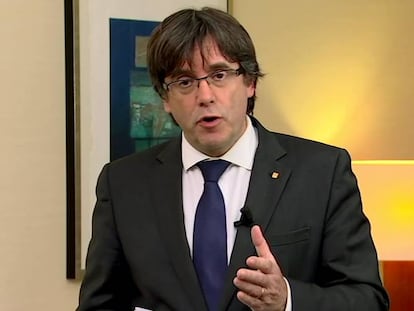 Carles Puigdemont hace una declaraci&oacute;n desde Bruselas