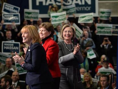 Hillary Clinton hace campa&ntilde;a por Jeanne Shaheen y Maggie Hassan