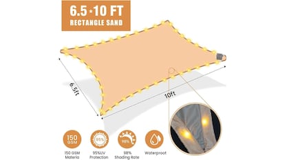 El mejor toldo vela para el jardín con luces LED solares