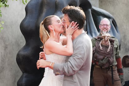 Scarlett Johansson y Jonathan Bailey en el estreno de 'Jurassic World: El Renacer', en Nueva York, el 23 de junio de 2025.
