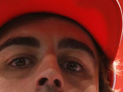 Fernando Alonso durante la inauguración de la tienda Ferrari en Madrid