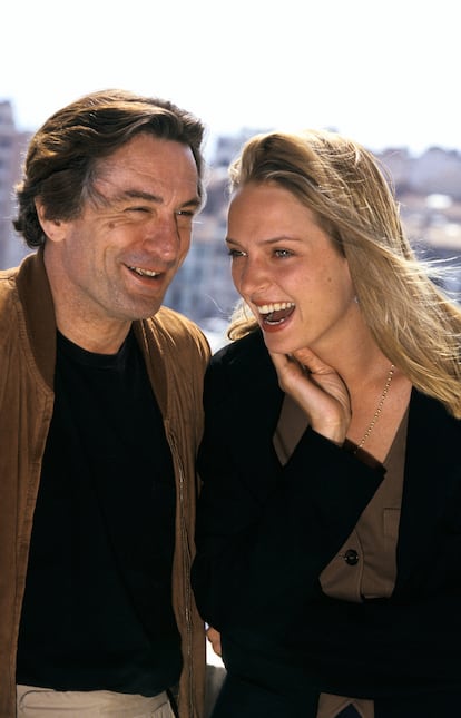 Robert de Niro y Uma Thurman en 1993.