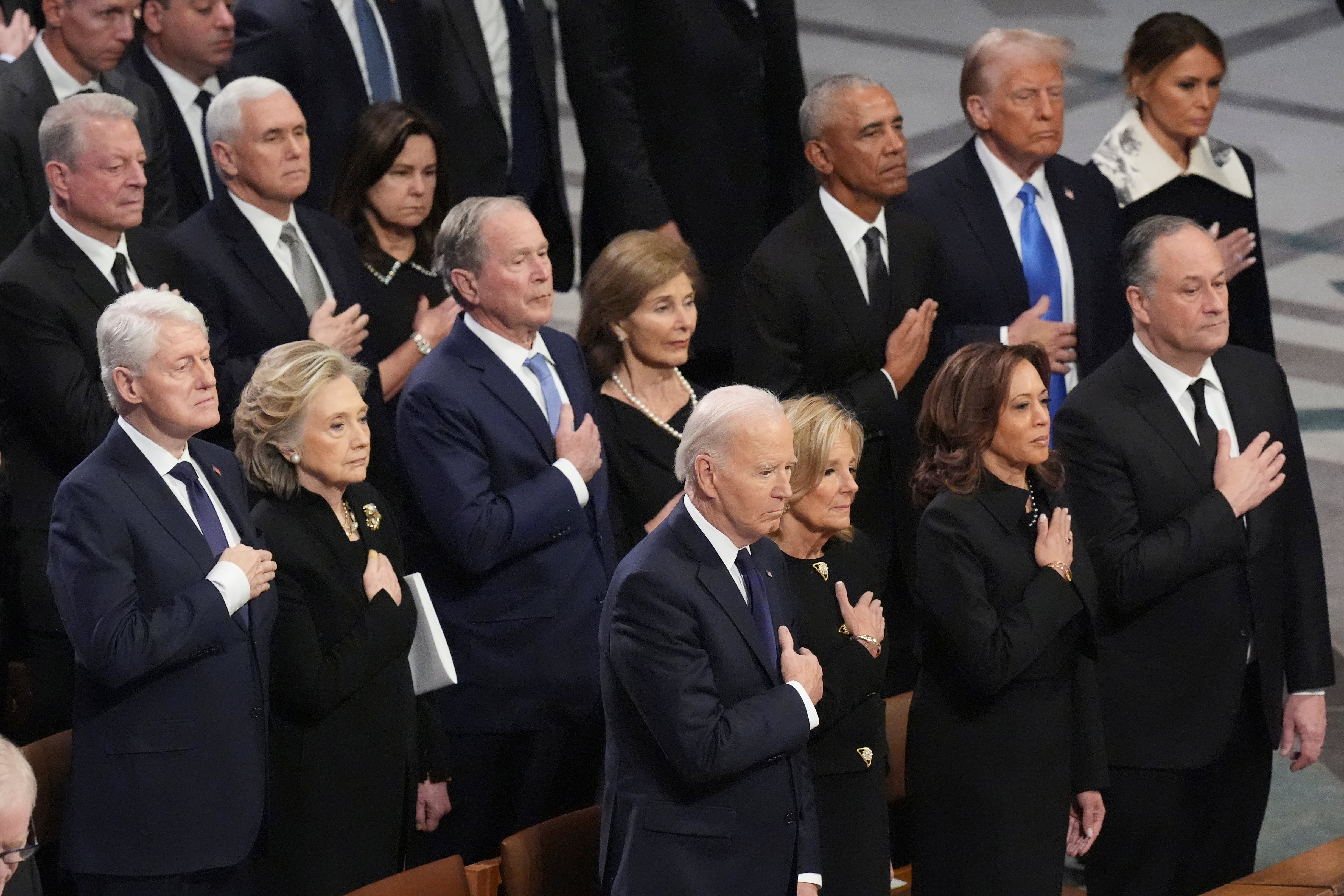 Diversos líderes estadounidenses asistieron al funeral de Jimmy Carter. Foto: El País   