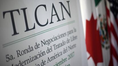 Cartel de la última ronda de negociaciones del TLCAN