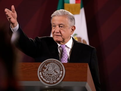 López Obrador durante su conferencia matutina del pasado 17 de marzo.