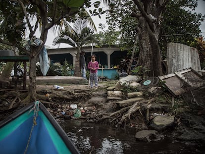 Una vivienda a orillas de la laguna en la comunidad de Mano Perdida, en Veracruz (México), el 28 de noviembre de 2023.