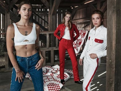 Millie Bobby Brown, Lulu Tenney y Paris Jackson, en la nueva campaña de Calvin Klein.