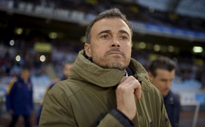 Luis Enrique, en Anoeta.