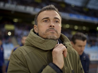 Luis Enrique, en Anoeta.