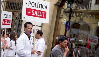 Protesta de los farmac&eacute;uticos en Castell&oacute;n.