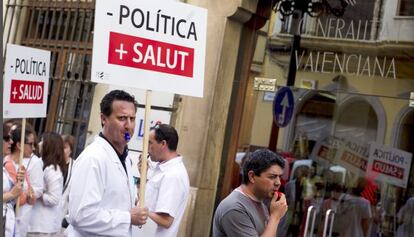 Protesta de los farmacéuticos en Castellón.