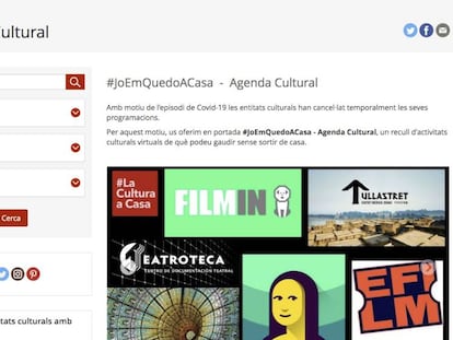 Web de la Generalitat de Catalunya amb propostes culturals.