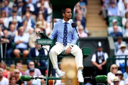 El árbitro Damián Steiner, durante la final del Wimbledon del pasado 14 de julio.