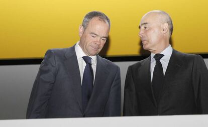 El consejero delegado de Ferrovial, Íñigo Meirás, junto al presidente del grupo, Rafael del Pino.