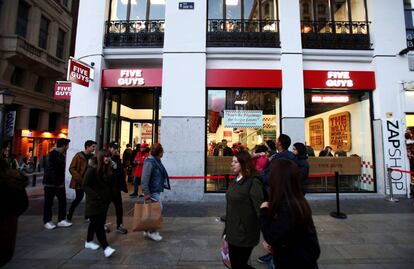 La hamburguesería Five Guys en Gran Vía.