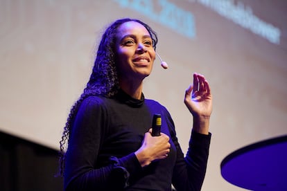 Pelonomi Moila durante la conferencia Beauty In Code, celebrada en Malmö (Suecia) en marzo de 2023.