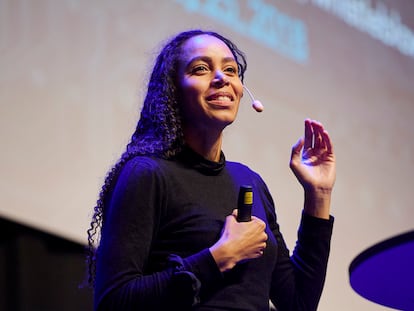 Pelonomi Moila durante la conferencia Beauty In Code, celebrada en Malmö (Suecia) en marzo de 2023.