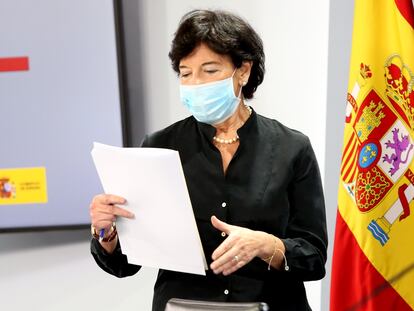 La ministra de Educación y Formación Profesional, Isabel Celaá, la semana pasada.