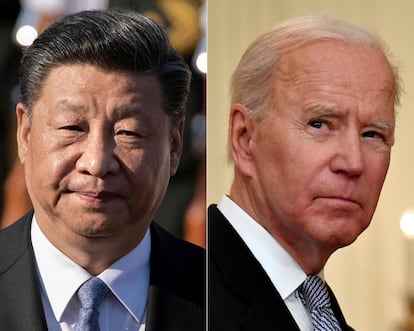 El presidente de China, Xi Jinping, y el presidente de EE UU, Joe Biden.