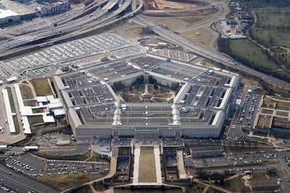 Imagen aérea del Pentágono, la sede del Departamento de Defensa de EE UU en Arlington (Virginia), en las afueras de Washington