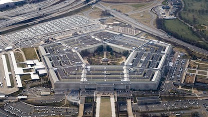 Imagen aérea del Pentágono, la sede del Departamento de Defensa de EE UU en Arlington (Virginia), en las afueras de Washington