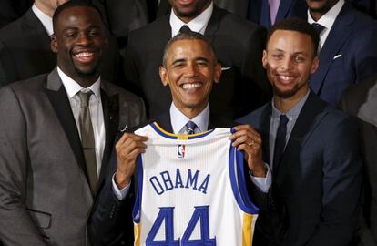 Obama, entre Green y Curry.