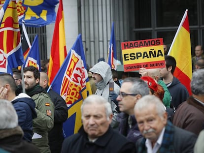 Manifestación por el 20N en la Plaza de Oriente de Madrid.