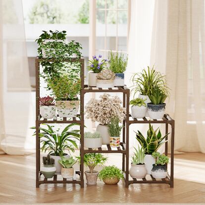 Esta es la estantería para plantas más vendida en Amazon, ideal para interiores.