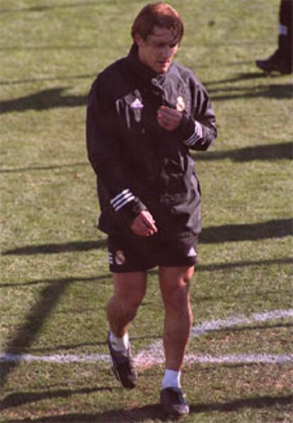 Salgado, en el entrenamiento de ayer en la Ciudad Deportiva.