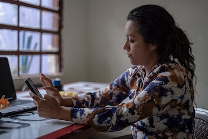 Ingrid Adriana Escobar, abogada de Socorro Jurídico, una organización creada para proteger a las víctimas durante el régimen de excepción. Foto: Víctor Peña.