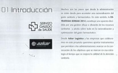 Primera página del proyecto de plataformas de farmacia, elaborado por la trama para la Xunta.