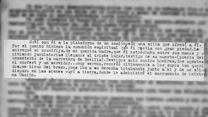 La carta que le envió a Manuel Laguna el sacerdote que fue testigo del fusilamiento de Zacarías Laguna.