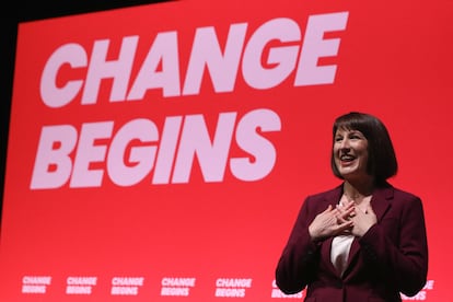 La ministra británica de Economía, Rachel Reeves, el lunes en el congreso del Partido Laborista en Liverpool