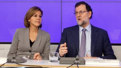 El presidente del gobierno, Mariano Rajoy, preside el Comité Nacional ejecutivo del PP.