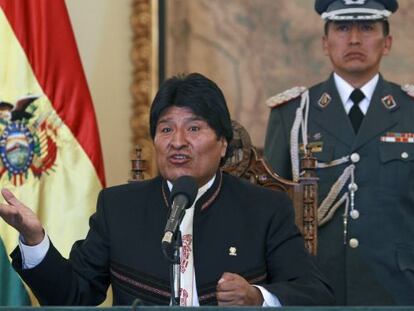 Evo Morales en una rueda de prensa este viernes.