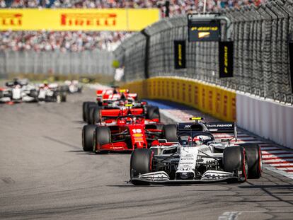 Pierre Gasly, en acción durante el GP de Rusia de la F1.