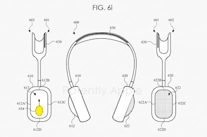 Patente de Apple para sus AirPods Max.