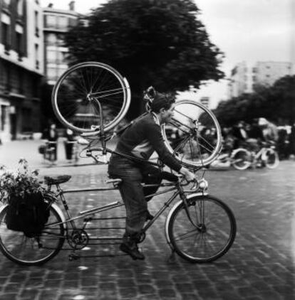 Un ciclista francés en los años 50.