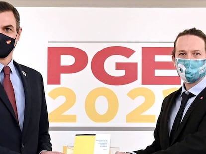 El presidente del Gobierno, Pedro Sánchez, y el vicepresidente de Derechos Sociales, Pablo Iglesias.