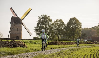 El plato fuerte de la segunda etapa: los célebres tramos de 'pavés' (carreteras adoquinadas) que caracterizan los últimos kilómetros de la mítica competición ciclista París-Roubaix.
