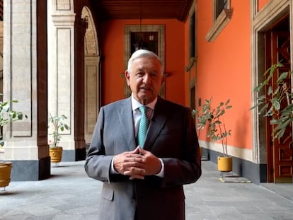 Andrés Manuel López Obrador, presidente de México, da un mensaje grabado este 26 de abril.