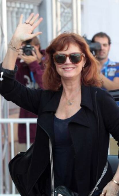 La actriz Susan Sarandon ayer a su llegada al Hotel María Cristina de San Sebastián.