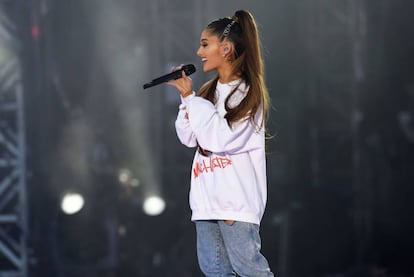 Ariana Grande, en una imagen del concierto del pasado 4 de junio en Manchester. La cantante no dej&oacute; pasar a fot&oacute;grafos a su actuaci&oacute;n en Barcelona.
 
 